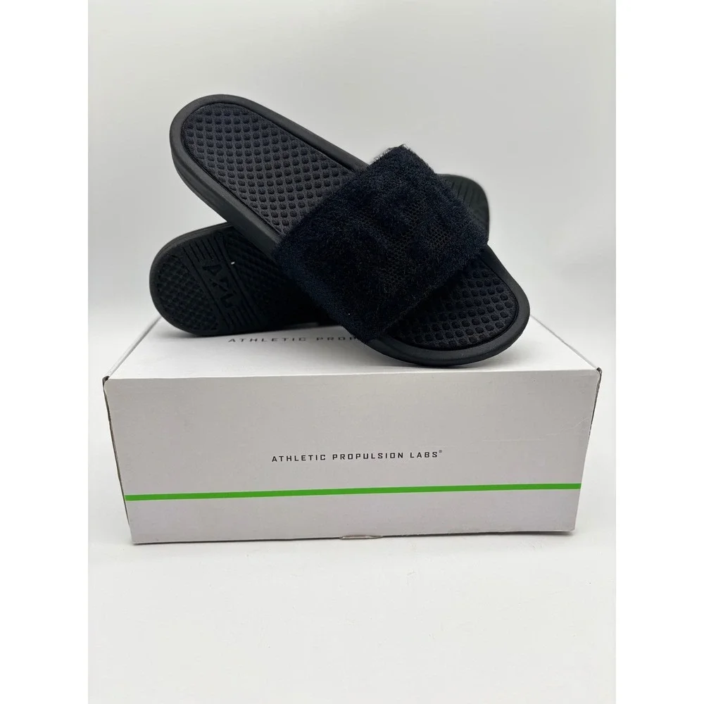APL Athletic Propulsion Labs TechLoom Slide Black Fuzzy Mens Size 12